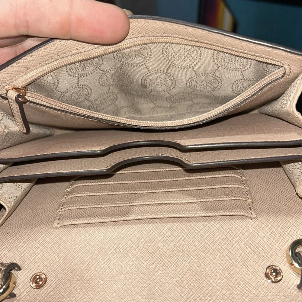 Michael Kors Jet Set Snakeskin‎ Crossbody Wallet Bag Brown